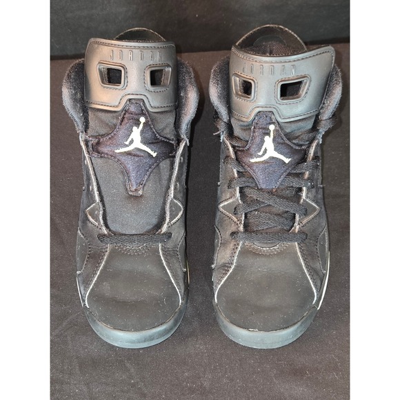 Air Jordan 6 Retro Black Electric Green Youth Sneakers Size 1.5Y - Picture 2 of 8